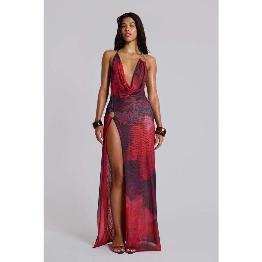 Jaded London Sedona Red Maxi Dress